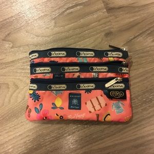 Lesportsac x Rifle Paper Co. 3 Zippered Pouch